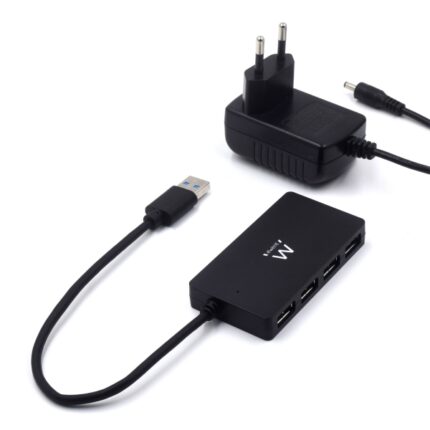 Hub USB 4 in 1 Ewent - Alimentazione esterna - USB 3.2 Gen1 - Cavo da 52