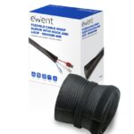 Ewent Manicotto organizzatore cavi in poliestere - Chiusura in velcro - 1 m - 85 mm - Colore nero