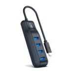 Ewent Hub USB-C 4 in 1 - 4x USB-A femmina - Indicatore LED - Cavo da 30 cm - Colore nero