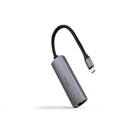 Nanocavo Adattatore di rete USB-C a Ethernet Gigabit 10/100/1000 Mbps - USB-C 100W - Alluminio - 18 cm - Colore grigio