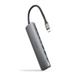 Nanocavo HUB USB-C 8 in 1 - Convertitore USB-C 3.1 a 2 x USB-A 3.0 + 3 x USB-C 3.0 + USB-C PD 100W + HDMI 4K@60Hz + Jack audio 3