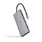 Nanocavo HUB USB-C 12 in 1 - Convertitore USB-C 3.1 a 3 x USB-A 3.2 + 3 x USB-C 3.2 + USB-C PD 100W + 2 x HDMI 4K@60Hz + DP 4K@60Hz + RJ45 + TF + SD + Jack audio 3