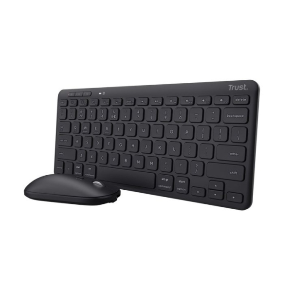 Trust Lyra Pack tastiera e mouse wireless Bluetooth - Multidispositivo - Utilizzo ambidestro - Colore nero Trust Lyra Pack tastiera e mouse wireless Bluetooth - Multidispositivo - Utilizzo ambidestro - Colore nero