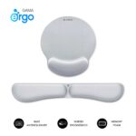 Subblim Pack Ergo MemoryFlex Tappetino ergonomico per mouse e poggiapolsi per tastiera - Schiuma elastica - Microtesturizzato impermeabile - Base antiscivolo - Colore argento