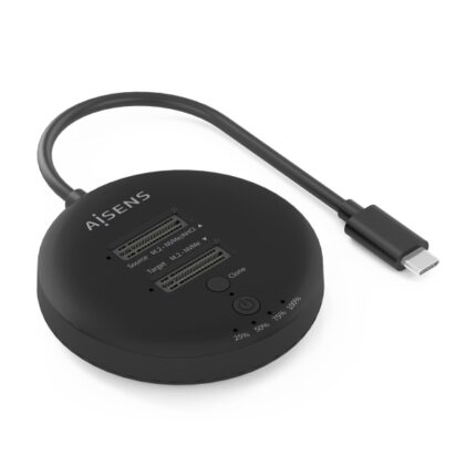Aisens ASDS-2M2N05 Docking station doppia baia M.2 NVME a USB-C 3.2 Gen2x2 - Clone - Colore nero