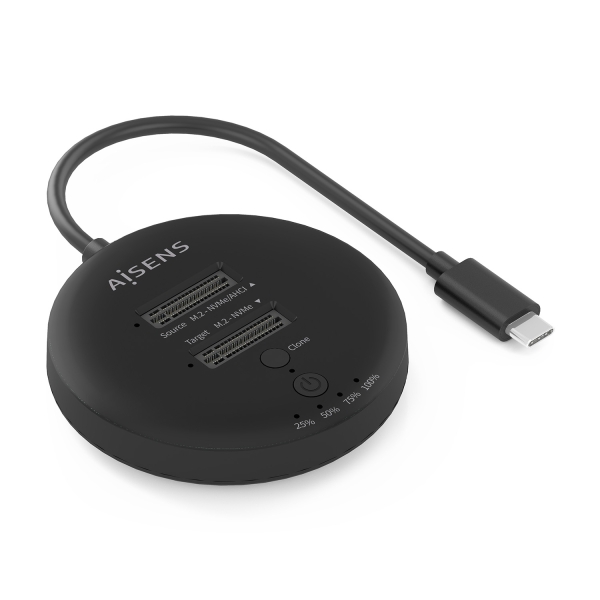 Aisens ASDS-2M2N05 Docking station doppia baia M.2 NVME a USB-C 3.2 Gen2x2 - Clone - Colore nero Aisens ASDS-2M2N05 Docking station doppia baia M.2 NVME a USB-C 3.2 Gen2x2 - Clone - Colore nero