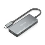 Hub USB-C 3.1 Aisens - USB-C PD 100 W/2xUSB-C/2xUSB-A 2.0 - 15 cm - Colore grigio