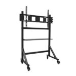 Tooq Optimus Supporto da pavimento per schermi interattivi/TV da 60 a 105" - Vassoio multiuso - Peso max. 120 kg - Altezza regolabile - Ruote - Colore nero