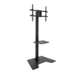 Tooq Minos Supporto da pavimento per schermi da 37-70" - Vassoio inferiore multiuso - Altezza