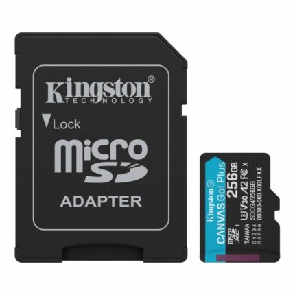 Kingston Scheda Micro SDXC 256GB UHS-I U3 V30 Classe 10 200MB/s Canvas Go Plus con adattatore
