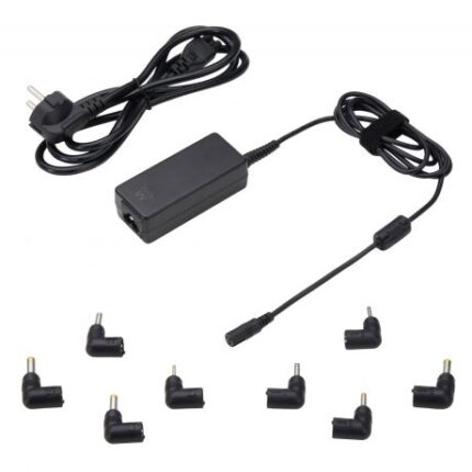 Ewent Caricabatterie universale per laptop da 45 W - 8 spine intercambiabili - Automatico - Gestione intelligente della corrente - Colore nero