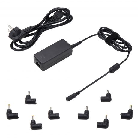 Ewent Caricabatterie universale per laptop da 45 W - 8 spine intercambiabili - Automatico - Gestione intelligente della corrente - Colore nero Ewent Caricabatterie universale per laptop da 45 W - 8 spine intercambiabili - Automatico - Gestione intelligente della corrente - Colore nero
