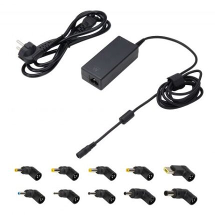 Ewent Caricabatterie universale per laptop da 65 W - 10 spine intercambiabili - Automatico - Gestione intelligente della corrente - Colore nero