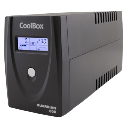 Coolbox Guardian3 SAI 800VA UPS 480W - 2x Schukos - USB - RJ45 - Protezione completa contro picchi di tensione e interruzioni di corrente - Display LCD