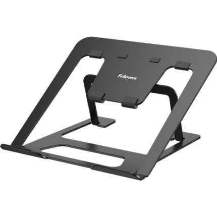 Fellowes Alumia Rialzo per laptop fino a 15" - 6 regolazioni di altezza - Realizzato in alluminio - Base antiscivolo - Colore nero