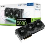 PNY GeForce RTX 5080 Scheda grafica 16 GB GDDR7 Overclocked Triple Fan Reflex 2 AI NVIDIA DLSS4