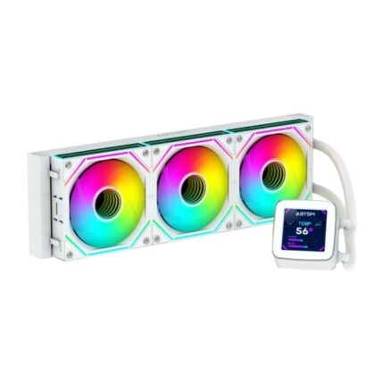 Abysm Oceanic LCD 360 ARGB Kit di raffreddamento a liquido - 3 ventole da 120 mm - Illuminazione ARGB - Display LCD da 2