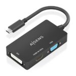 Aisens Convertitore da USB-C a DVI/HDMI/VGA - USB-C/M-DVI/H-HDMI/H-VGA/H - 15 cm - Colore nero
