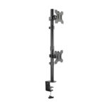 Tooq Supporto da tavolo per 2 monitor verticali da 13"-32" - Girevole e inclinabile - Peso max 8 kg x braccio - VESA 100x100 mm