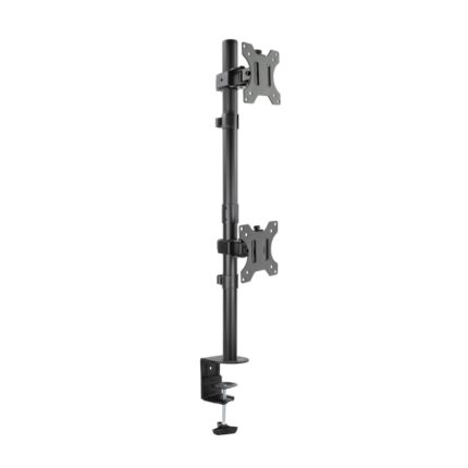 Tooq Supporto da tavolo per 2 monitor verticali da 13"-32" - Girevole e inclinabile - Peso max 8 kg x braccio - VESA 100x100 mm