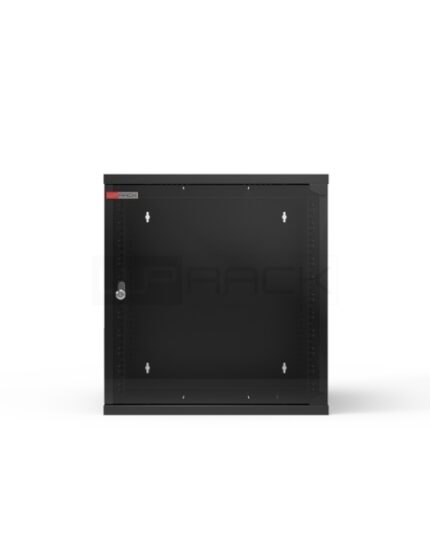 WP RWA-06606-B Armadio a muro 6U - Porta in vetro - Serratura di sicurezza - 540x600x310mm - Colore nero