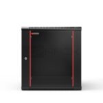 WP RWB-09605-B Armadio a muro 9U - Porta in vetro - Serratura di sicurezza - 600x500x500 mm - Colore nero