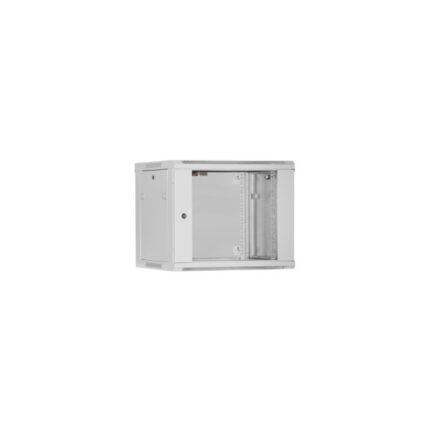 WP RWB-09605-G Armadio a muro 9U - Porta in vetro - Serratura di sicurezza - 600x500x500mm - Colore grigio
