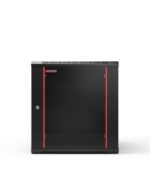 WP RWB-12606-B Armadio a muro 12U - Porta in vetro - Serratura di sicurezza - 600x600x635 mm - Colore nero