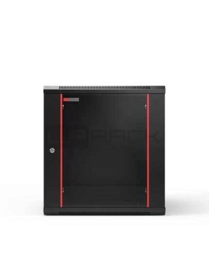 WP RWB-15606-B Armadio a muro 15U - Porta in vetro - Serratura di sicurezza - 600x600x770 mm - Colore nero