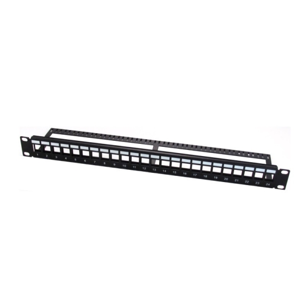 WP Patch Panel a 24 porte RJ45 UTP - 1U IDC senza schermatura - Colore nero WP Patch Panel a 24 porte RJ45 UTP - 1U IDC senza schermatura - Colore nero