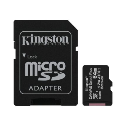 Kingston Scheda Micro SDXC 64 GB Classe 10 100 MB/s Canvas Select Plus + Adattatore SD
