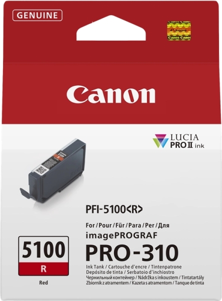Cartuccia d'inchiostro originale Canon PFI5100 rosso - PFI5100R/6958C001 Cartuccia d'inchiostro originale Canon PFI5100 rosso - PFI5100R/6958C001