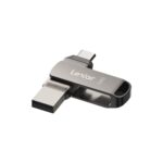 Lexar D400 JumpDrive Dual Drive Memoria USB 3.1 Type-C 32 GB - Trasferimento tra USB Type-C e Type-A - Velocità fino a 130 MB/s - Design metallico girevole - Colore grigio