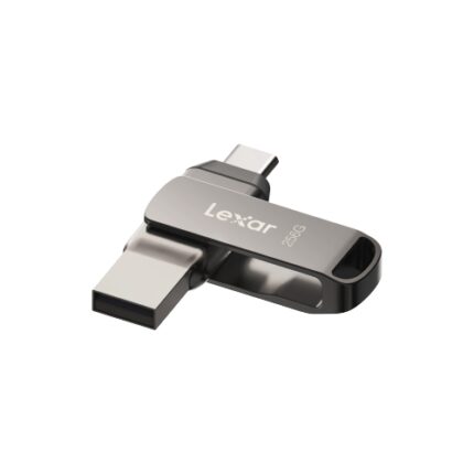 Lexar D400 JumpDrive Dual Drive Memoria USB 3.1 Type-C 32 GB - Trasferimento tra USB Type-C e Type-A - Velocità fino a 130 MB/s - Design metallico girevole - Colore grigio