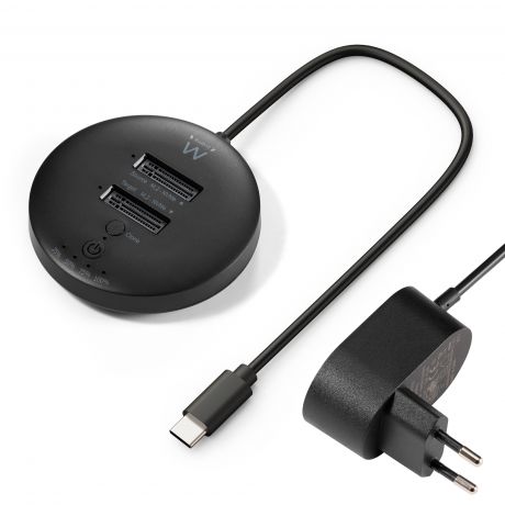 Ewent Clonatore doppio alloggiamento - NVMe M2 - USB-C 3.2 Gen2 - Indicatore LED - Colore nero Ewent Clonatore doppio alloggiamento - NVMe M2 - USB-C 3.2 Gen2 - Indicatore LED - Colore nero