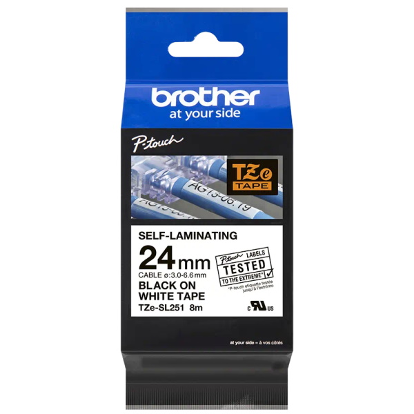 Brother TZeSL251 Nastro autoadesivo originale - Testo nero su sfondo bianco - Larghezza 24 mm x 8 metri Brother TZeSL251 Nastro autoadesivo originale - Testo nero su sfondo bianco - Larghezza 24 mm x 8 metri