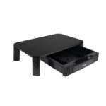 Tooq Supporto elevatore per monitor o laptop - Cassetto di grande capacità - Cuscinetti antiscivolo - Regolazione dell'altezza - Peso max. 20 kg - Colore nero