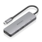 Aisens USB-C Dock 5 in 1 - USB-C a 1xHDMI - 2xUSB-A - 1xUSB-C - 1xUSB-C PD 100W - 15 cm - Colore grigio