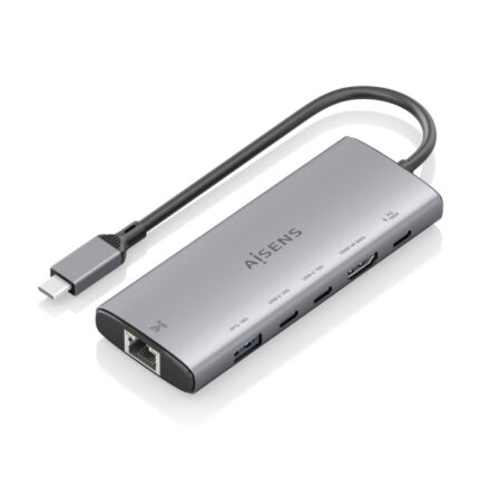 Aisens USB-C Dock 6 in 1 - USB-C a 1xHDMI - 1xRJ45 - 1xUSB-A 10G - 2xUSB-C 10G - 1xUSB-C PD 100W - 20 cm - Colore grigio