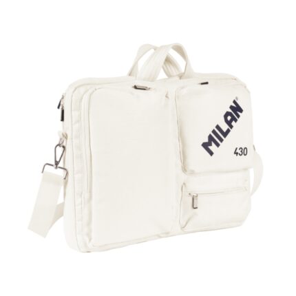 Milan 430 Since 1918 Borsa per laptop fino a 17" - Chiusura con cerniera - 3 scomparti - 42x34x9cm - Colore beige