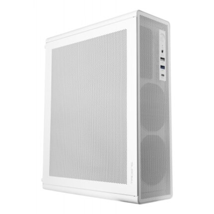 Tacens Aerom Slim 500 Case minitower ultracompatto Micro ATX - Ventola FDB da 90 mm - Alimentatore TFX 500 W - Pannello frontale e laterale in rete - Porta USB-A/USB-C/Audio - 334 x 272 x 102 mm - Colore bianco