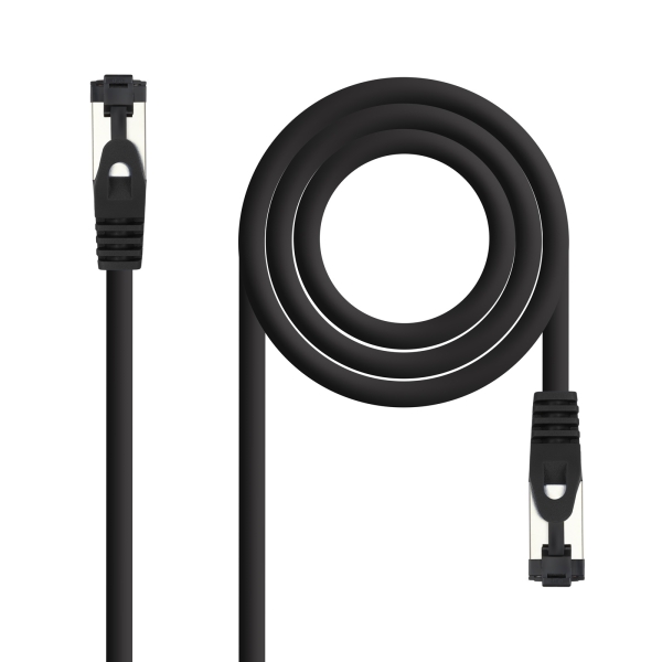Nanocavo Cavo di rete Patch cord Cat.8.1 2Ghz LSZH SSTP AWG26 - Lunghezza 7 m - Colore nero Nanocavo Cavo di rete Patch cord Cat.8.1 2Ghz LSZH SSTP AWG26 - Lunghezza 7 m - Colore nero