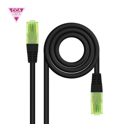 Nanocable Cavo di rete Patch cord Cat.6 UTP AWG26 CCA - Lunghezza 20 m - Colore nero