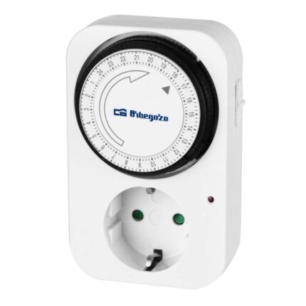 Orbegozo PG 02 Programmatore 24 ore - Potenza fino a 3500 W - Facile e intuitivo da usare - Intervalli di 15 minuti - Colore bianco