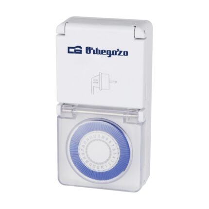 Orbegozo PG 10 Programmatore 24 ore - Potenza fino a 3680 W - Protezione IP44 per uso esterno - Intervalli di 15 minuti - Facile e intuitivo da usare - Colore bianco