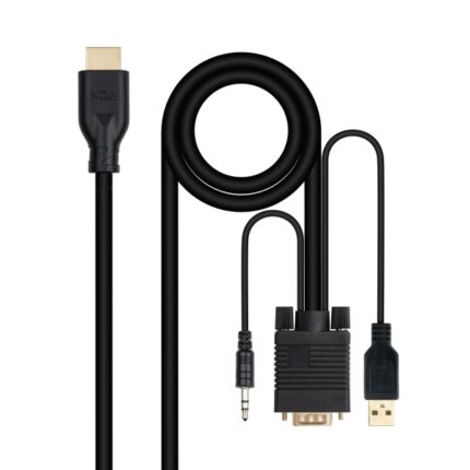 Nanocavo Cavo convertitore da VGA a HDMI - VGA/M-HDMI/M + Audio -  1