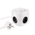 Nanocavo Base con 3 prese Schuko + 2x USB-A e 1x USB-C con interruttore - Tecnologia GaN