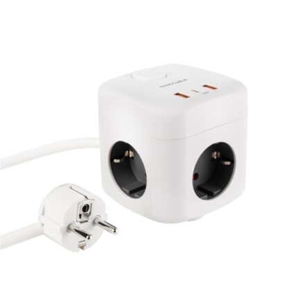 Nanocavo Base con 3 prese Schuko + 2x USB-A e 1x USB-C con interruttore - Tecnologia GaN