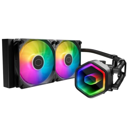 Cooler Master Masterliquid 240 Core II Lite ARGB Kit di raffreddamento a liquido - Ventilatori preinstallati - Tubi da 400 mm - Illuminazione Mirror Infinity - Colore nero