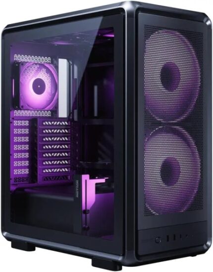 Cooler Master Masterframe 500 Case Torre E-ATX - 2 ventole frontali RGB da 200 mm - Finestra laterale - Pannelli intercambiabili - Griglia in metallo - 654 x 580 x 376 mm - Colore nero